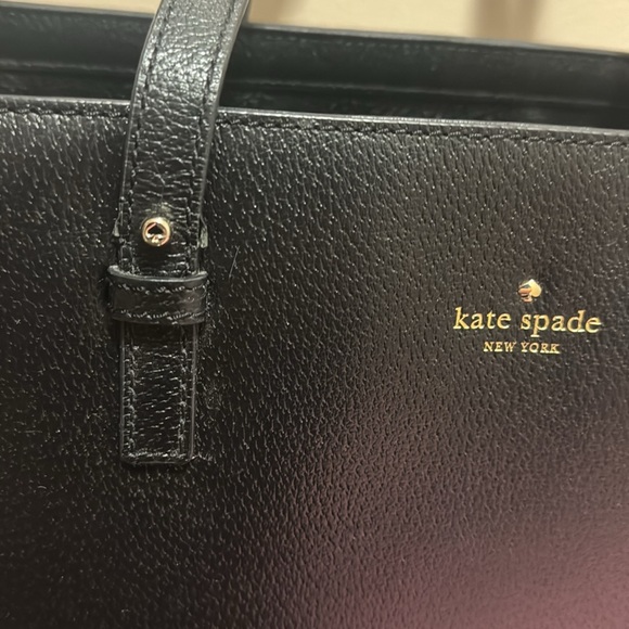 Kate Spade New York Zippered Tote Bag Leather Handbag Purse in Pebbled Black - Picture 10 of 10
